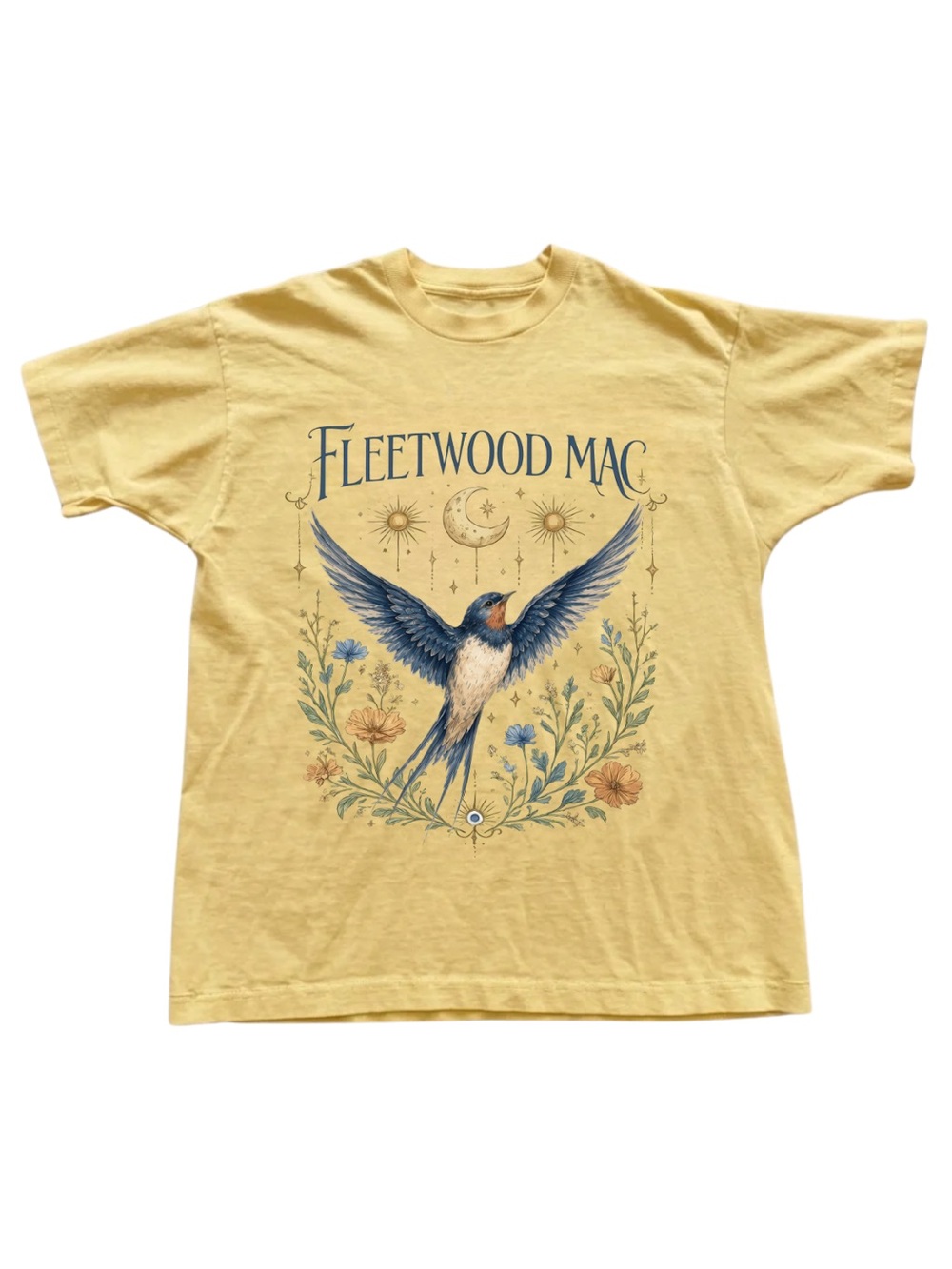 Gildan Fleetwood Mac Yellow Graphic Tee Shirt
